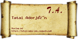Tatai Adorján névjegykártya